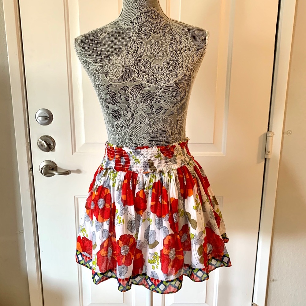 Hollister Red Floral Skirt